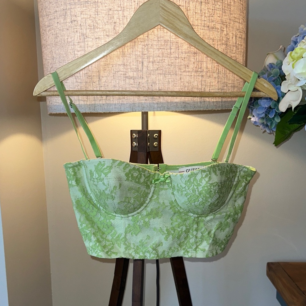 Guess Light Green Lace Bustier